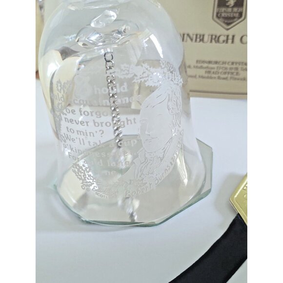 Authentic Scottish Charm: Edinburgh Crystal 6" Bell Robert Burns Auld Lang Syne - Picture 10 of 14